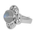 Rainbow Moonstone Gemstone 925 Sterling Silver Ring Jewelry